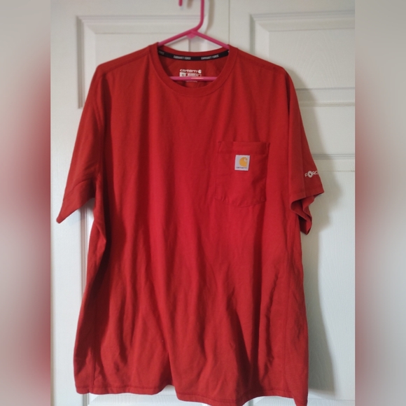 Carhartt Other - Carhartt Redish Orange Short Sleeve Pocket Tee with Logo Patch